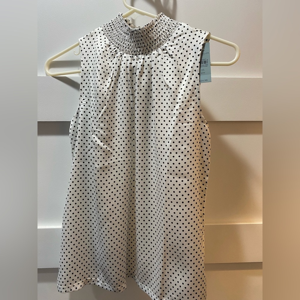 Sleeveless Polk dot Ann Taylor NWT